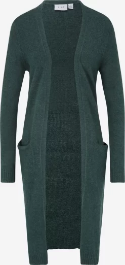 Vila Vesten Gebreid Vest Ril Dames Donkergroen