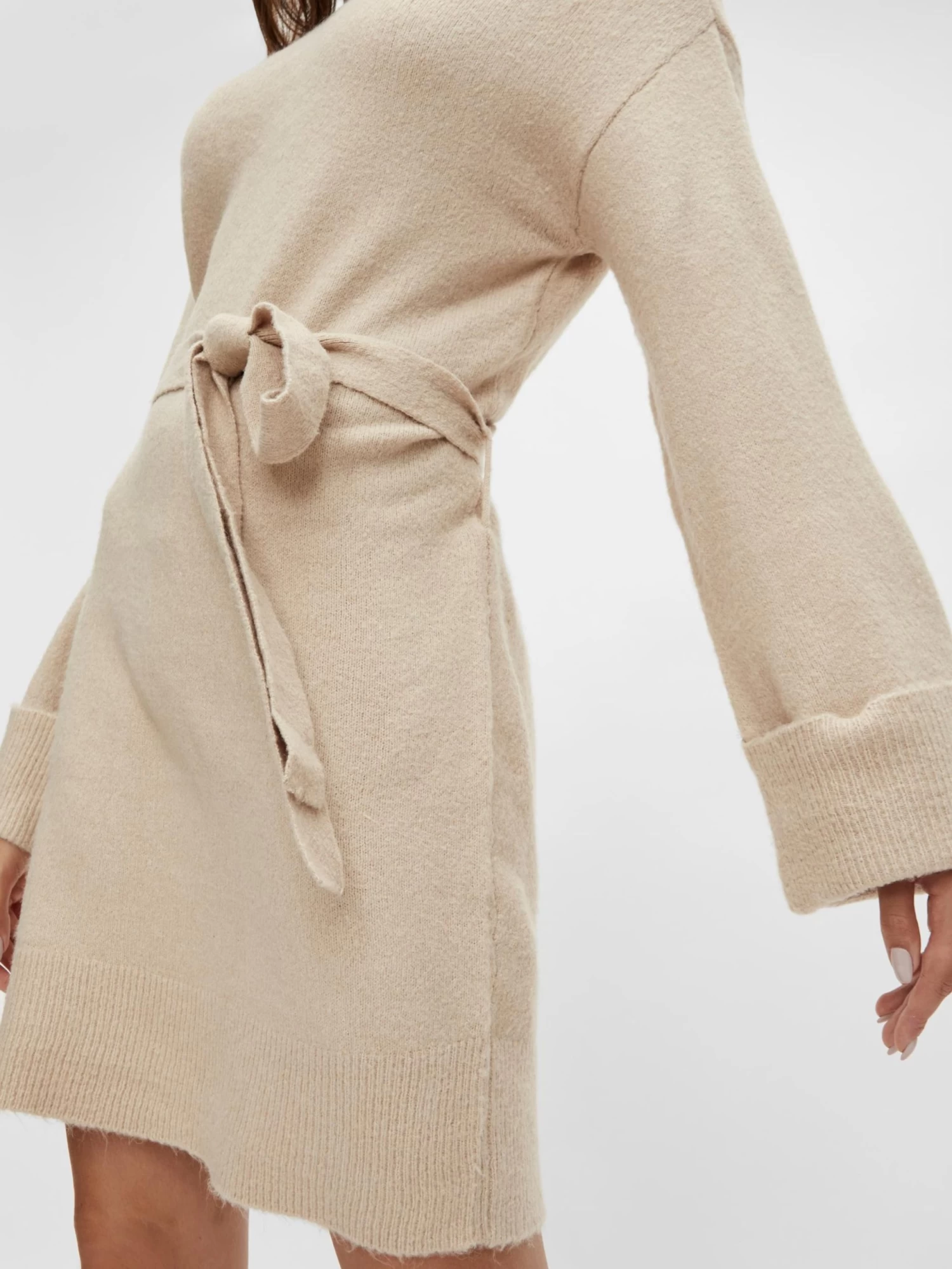 Vila Gebreide Jurken Gebreide Jurk ROLFIE Dames Champagne 6 Vila Gebreide Jurken Gebreide Jurk ROLFIE Dames Champagne - Afbeelding 6