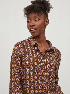 Vila Overhemden Blouse Zino Dames Bruin -Vila 84f84a433a4a26123e24a07c2f96c0bf