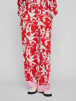 Vila Pantalons Wide Leg Broek KIKKI Dames Lichtrood -Vila 850df3d01c9318b09c63cfdb7d1c0bff