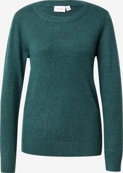Vila Fijngebreide Truien Trui Ril Dames Donkergroen