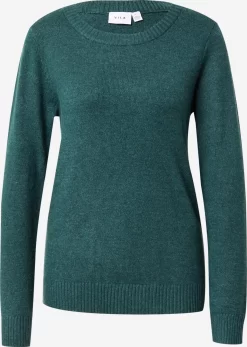 Vila Fijngebreide Truien Trui Ril Dames Donkergroen