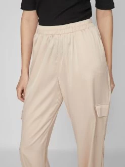Vila Pantalons Tapered Broek Dames Beige -Vila 85f74e7389f2bd078890e161e6eecc8f