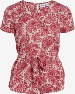 Vila Blouses Met Korte Mouw Blouse GRAF Dames Rood