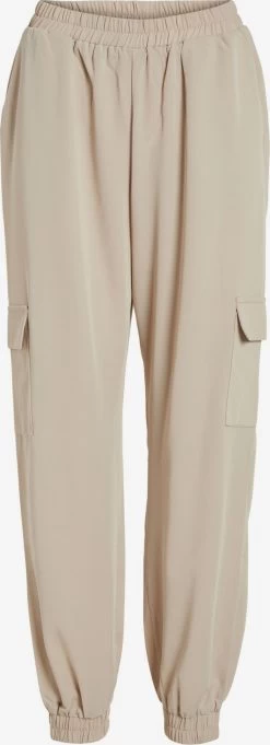 Vila Cargobroeken Tapered Cargobroek Dames Beige