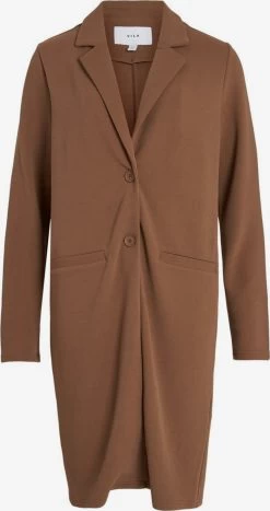 Vila Lange Vesten Gebreide Mantel Dames Bruin