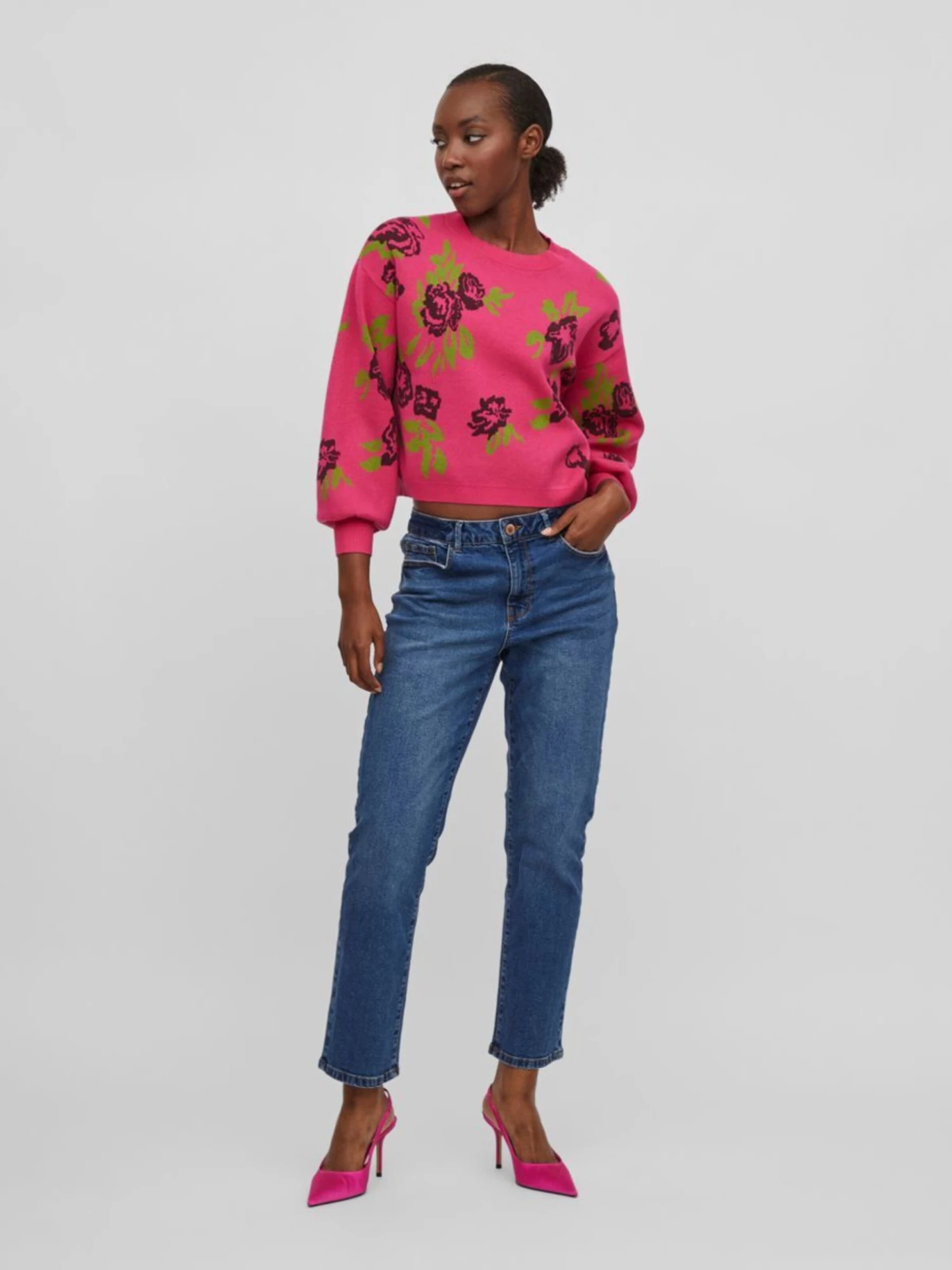 Vila Truien Trui Dames Pink 5 Vila Truien Trui Dames Pink - Afbeelding 5