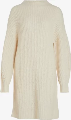 Vila Gebreide Jurken Gebreide Jurk Suba Dames Natuurwit