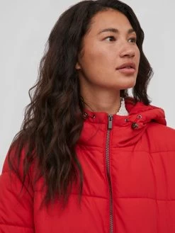 Vila Wintermantels Wintermantel Dames Rood -Vila 88fd3409b4da51ce54a72a9551b0931c