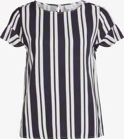 Vila Blouses Met Korte Mouw Blouse Billy Dames Donkerblauw / Wit