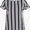 Vila Blouses Met Korte Mouw Blouse Billy Dames Donkerblauw / Wit