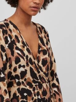 Vila Midi Jurken Jurk Kiwi Dames Beige -Vila 89fb6ed2f66d2c46ebb57d706bd2b855