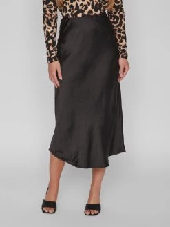 Vila Midi Rokken Rok DINNA Dames Zwart -Vila 8b1b2ad69df130db084408ec4d819290