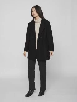 Vila Korte Mantels Tussenmantel Dames Zwart -Vila 8b393bdbd940bf3024af364008de8869