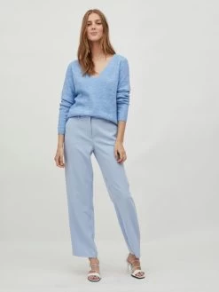 Vila Fijngebreide Truien Trui Dames Blauw -Vila 8b89031f2f512036fc754a62dc32c7b7