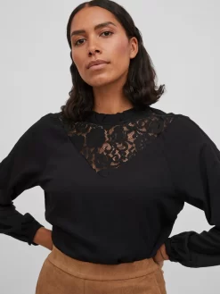 Vila Kanten Blouses Blouse Suvita Dames Zwart -Vila 8b9a6ce6c154f8c6089cfeab6446ac19 scaled