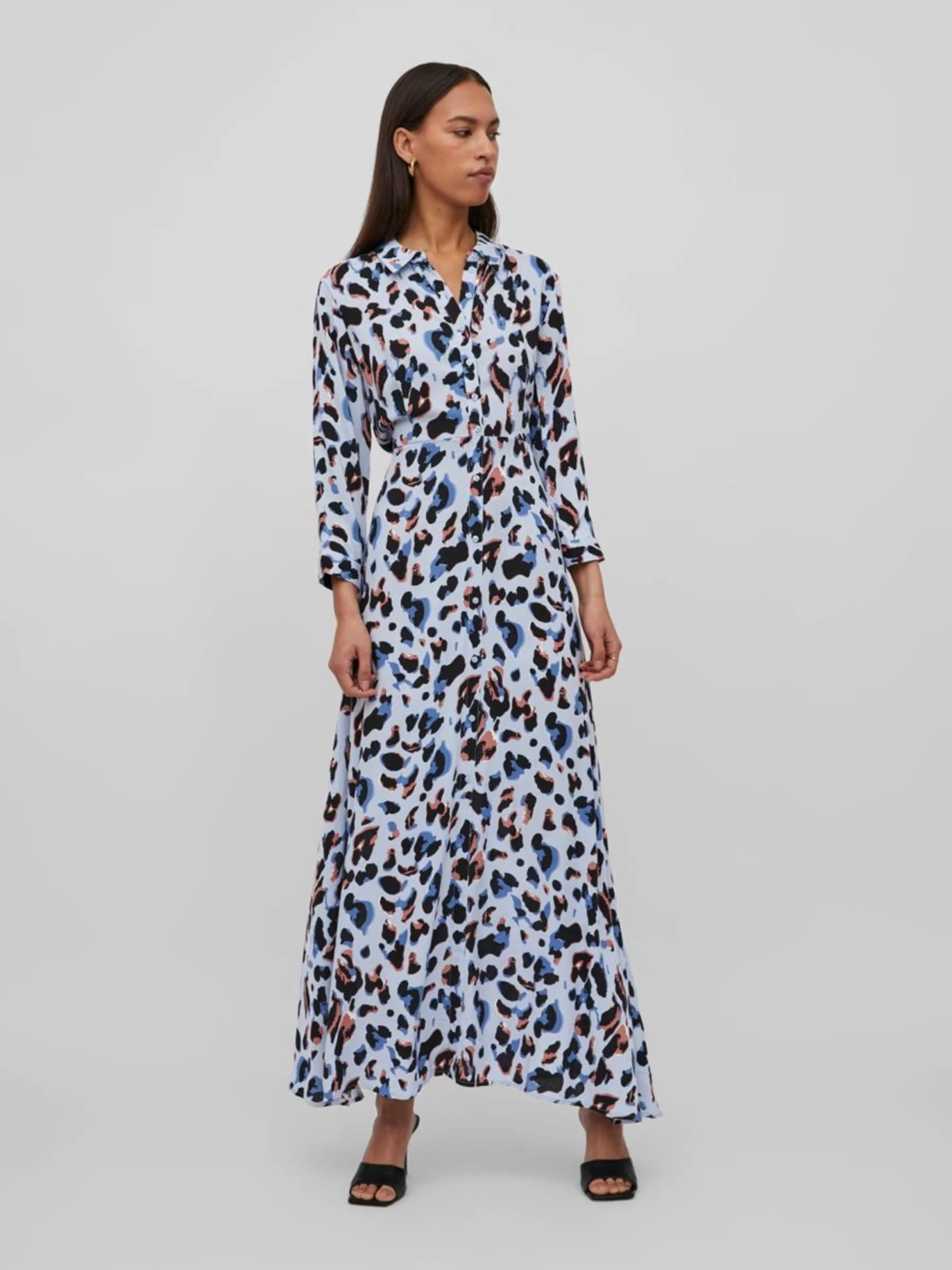 Vila Maxi Jurken Jurk Dames Duifblauw 3 Vila Maxi Jurken Jurk Dames Duifblauw - Afbeelding 3