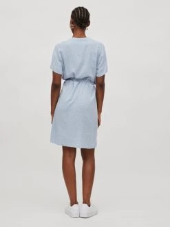 Vila Blousejurken Blousejurk Dames Lichtblauw -Vila 8dd85485f8b1e2b4a7f1f52d2a3811da