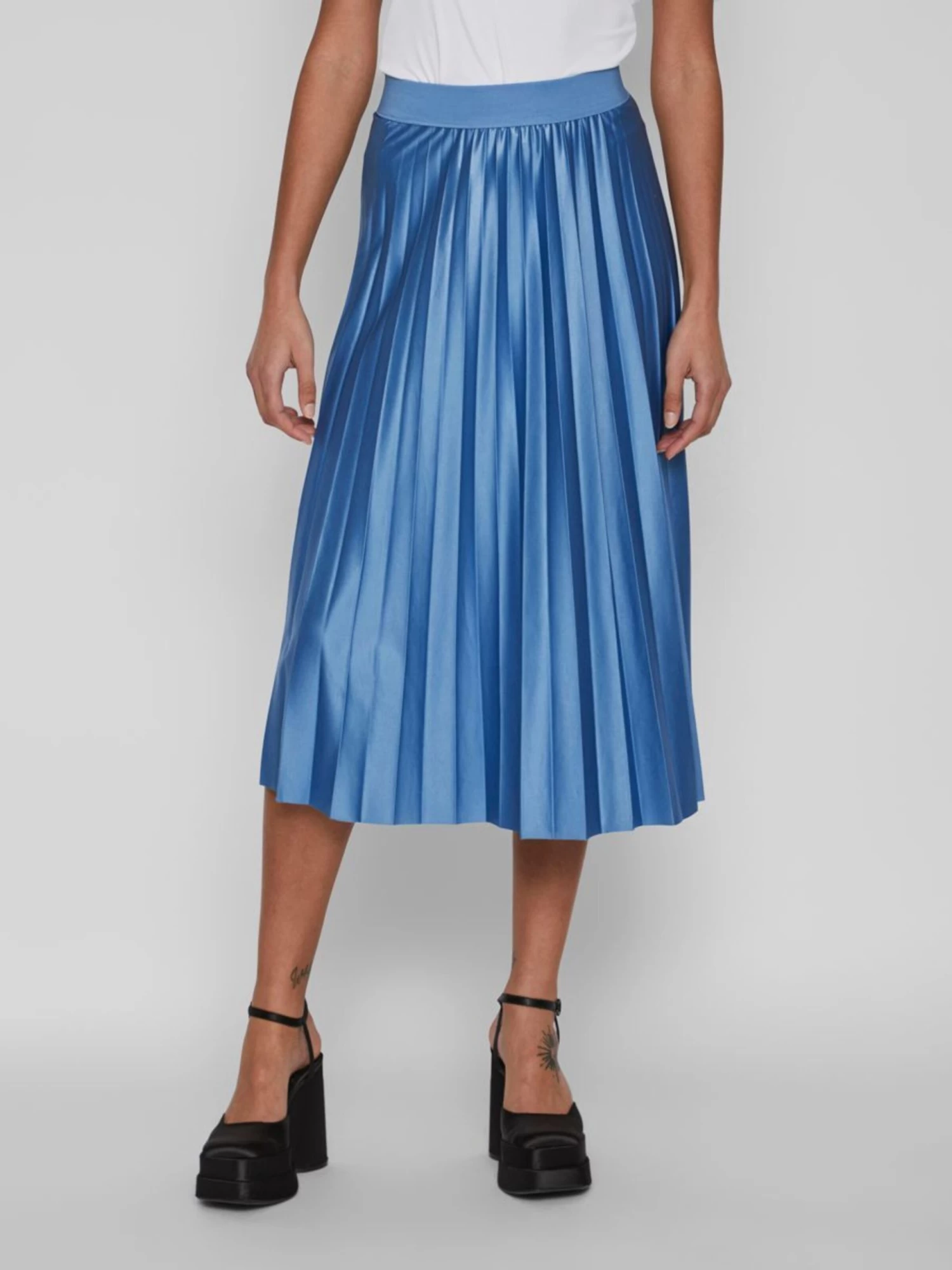 Vila Midi Rokken Rok Dames Blauw 3 Vila Midi Rokken Rok Dames Blauw - Afbeelding 3