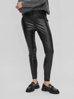 Vila Leren Broeken Skinny Leggings Katy Dames Zwart -Vila 8ee48807ab0466224a51565ecd484ddf