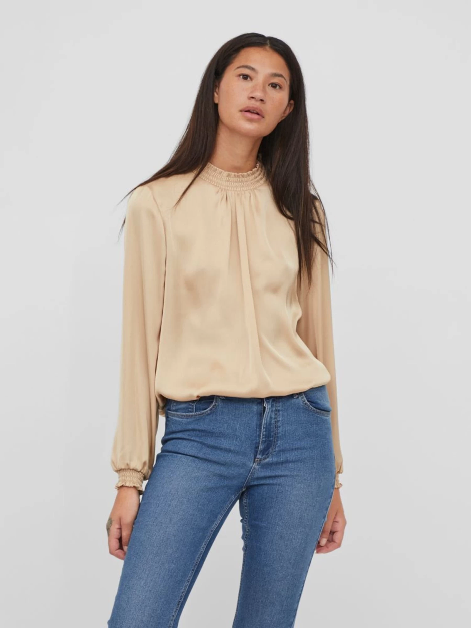 Vila Blouseshirts Blouse Dames Beige 3 Vila Blouseshirts Blouse Dames Beige - Afbeelding 3