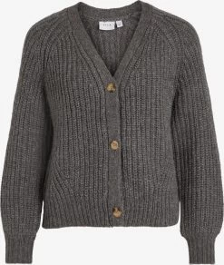 Vila Vesten Gebreid Vest Suba Dames Antraciet