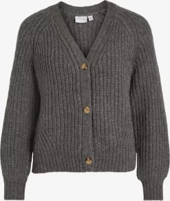 Vila Vesten Gebreid Vest Suba Dames Antraciet