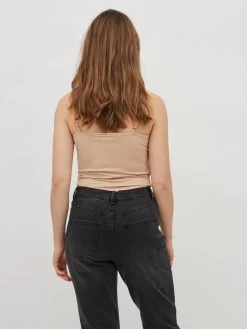 Vila Spaghetti Tops Top Dames Donkerbeige -Vila 92a1e3300330372b8bd638e494d99603