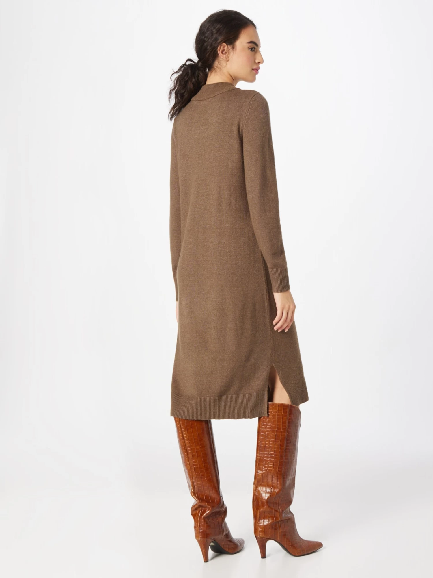 Vila Gebreide Jurken Gebreide Jurk Ril Dames Lichtbruin 4 Vila Gebreide Jurken Gebreide Jurk Ril Dames Lichtbruin - Afbeelding 4