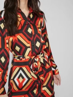 Vila Midi Jurken Jurk Dames Rood -Vila 95bd6d88827fba81de99b99894d442e1