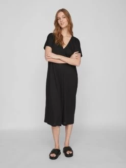Vila Maxi Jurken Jurk Dames Zwart -Vila 95f846c454de3df02c475ba3329d00dd
