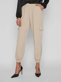 Vila Sweatpants Tapered Cargobroek PETRA Dames Beige -Vila 96edef922d99a9c8503c5f9ce01b403b