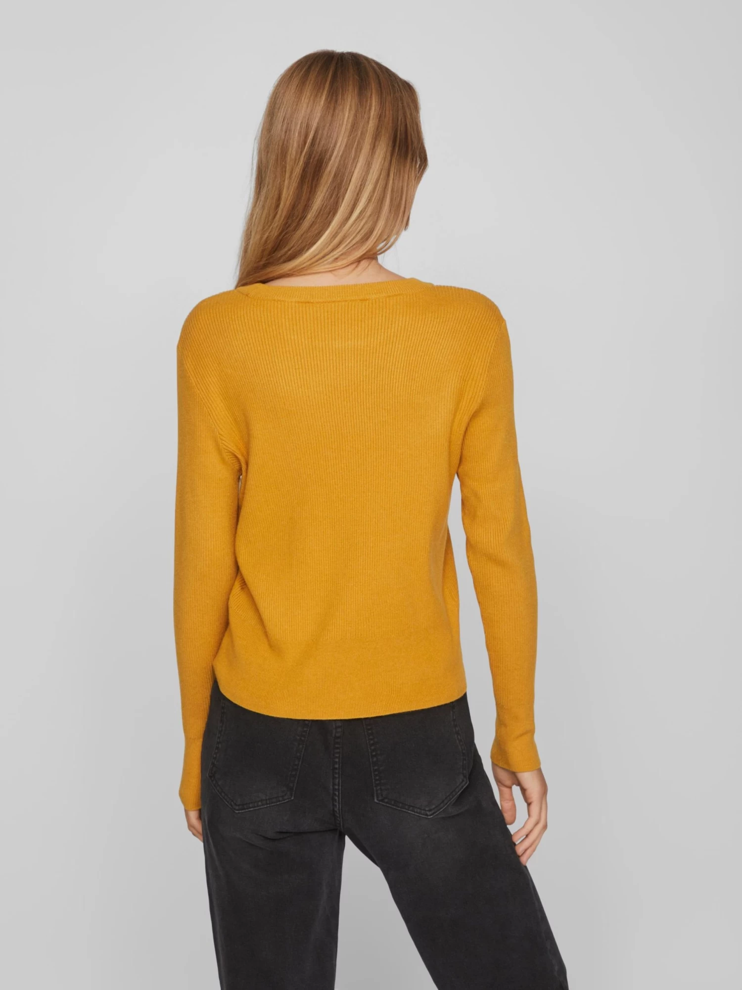 Vila Basic Truien Trui Comfy Dames Safraan 4 Vila Basic Truien Trui Comfy Dames Safraan - Afbeelding 4