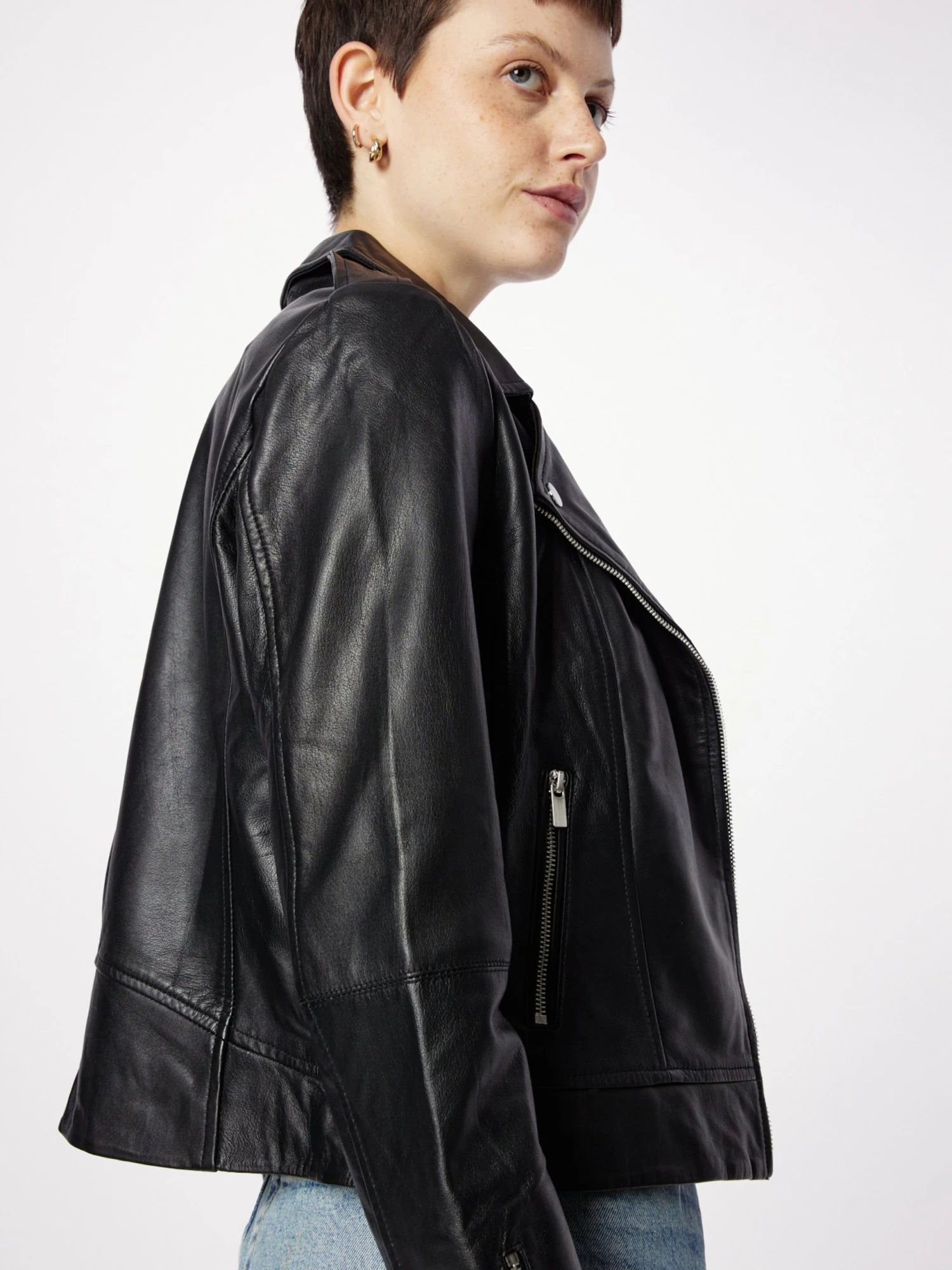 Vila Leren Jassen Tussenjas Feli Dames Zwart 6 Vila Leren Jassen Tussenjas Feli Dames Zwart - Afbeelding 6