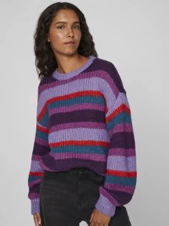 Vila Fijngebreide Truien Trui Dames Lila -Vila 98213abffec9e39500be5b60377fd88b