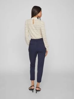 Vila Pantalons Tapered Broek Dames Blauw -Vila 983fd2a68f3ef481f11c9e51c37174b3