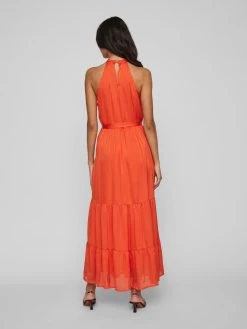 Vila Maxi Jurken Jurk Layla Dames Donkeroranje -Vila 991cb8e865d5f413c9e11734a8faf7c1