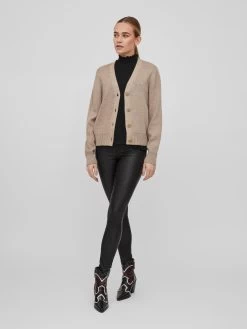 Vila Vesten Gebreid Vest Ril Dames Lichtbruin -Vila 9920fb862ae1633e3271171f63637585