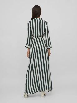 Vila Maxi Jurken Jurk Dames Donkergroen / Wit -Vila 99807515532c65982a9ad1b91033a0d6