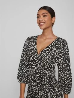 Vila Midi Jurken Jurk Steffi Zafia Dames Zwart -Vila 9a0f98c3d70243076ed2e9e9be497da5