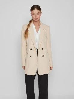 Vila Lange Blazers Blazers JUNE Dames Beige -Vila 9a386c5f33f04c3e6f1d7849e899caa5