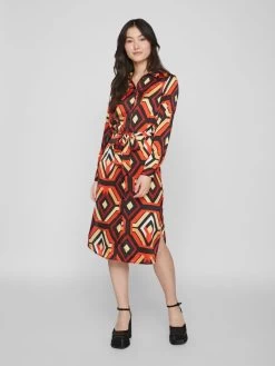 Vila Midi Jurken Jurk Dames Rood -Vila 9afe06a8a7936d6539b5d8ad71ad2e3f