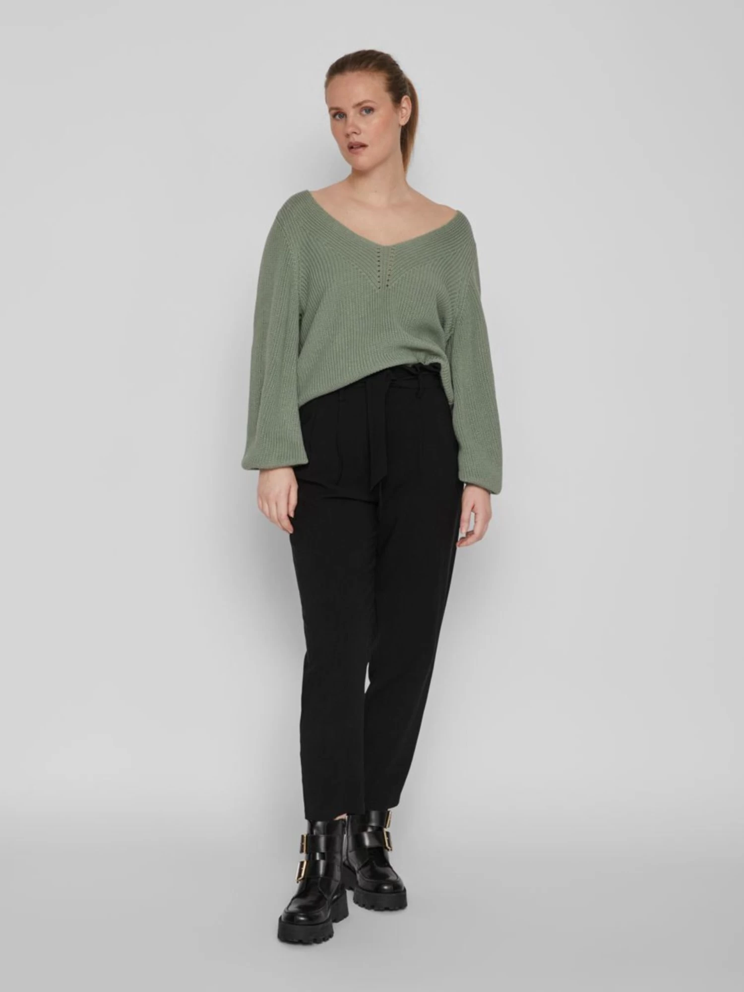 Vila Basic Truien Trui Dames Mintgroen 4 Vila Basic Truien Trui Dames Mintgroen - Afbeelding 4