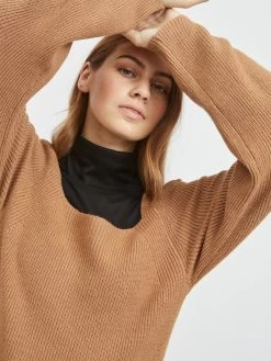 Vila Gebreide Jurken Gebreide Jurk Dames Bruin -Vila 9b9ec42c1459eceaa91ee8da96436cdd