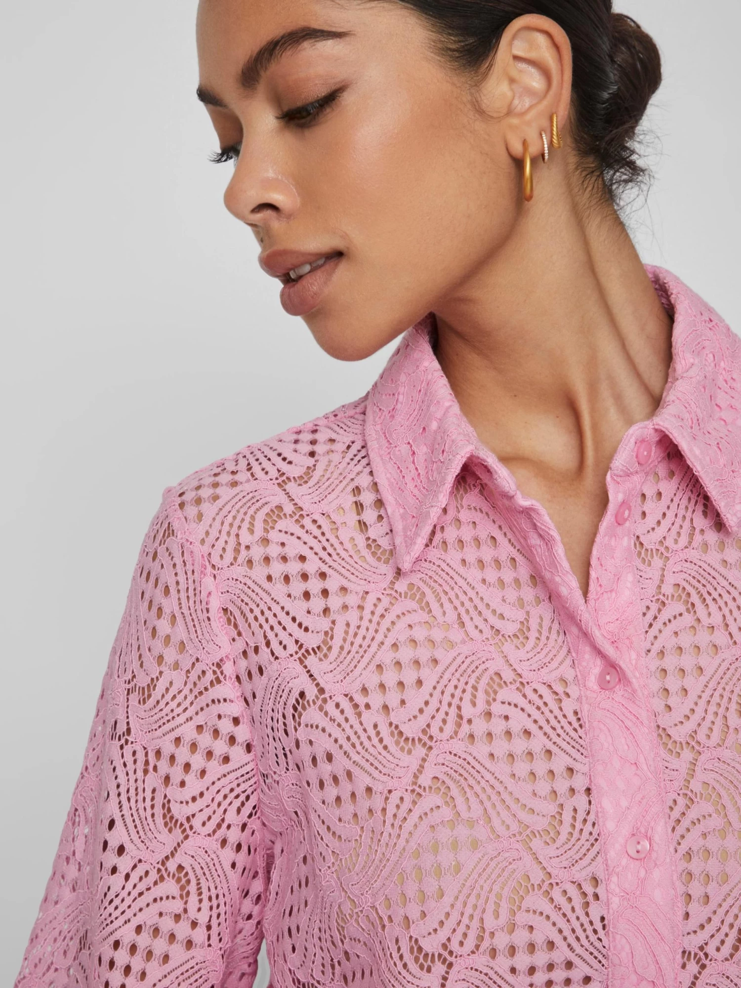 Vila Kanten Blouses Blouse Begena Dames Rosa 6 Vila Kanten Blouses Blouse Begena Dames Rosa - Afbeelding 6