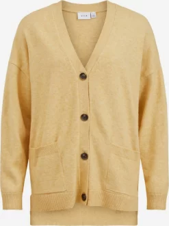 Vila Vesten Gebreid Vest Dames Geel