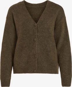 Vila Vesten Gebreid Vest Jamina Dames Kaki