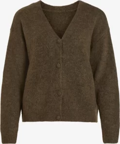 Vila Vesten Gebreid Vest Jamina Dames Kaki