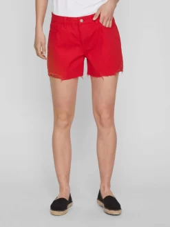 Vila Denim Shorts Regular Jeans Dames Vuurrood -Vila 9e5cdc7694d6eb87d8e25b78135307ae scaled