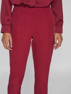 Vila Pantalons Regular Broek Dames Rood -Vila 9f77c80c439869a59bcfb98f1aed74c9